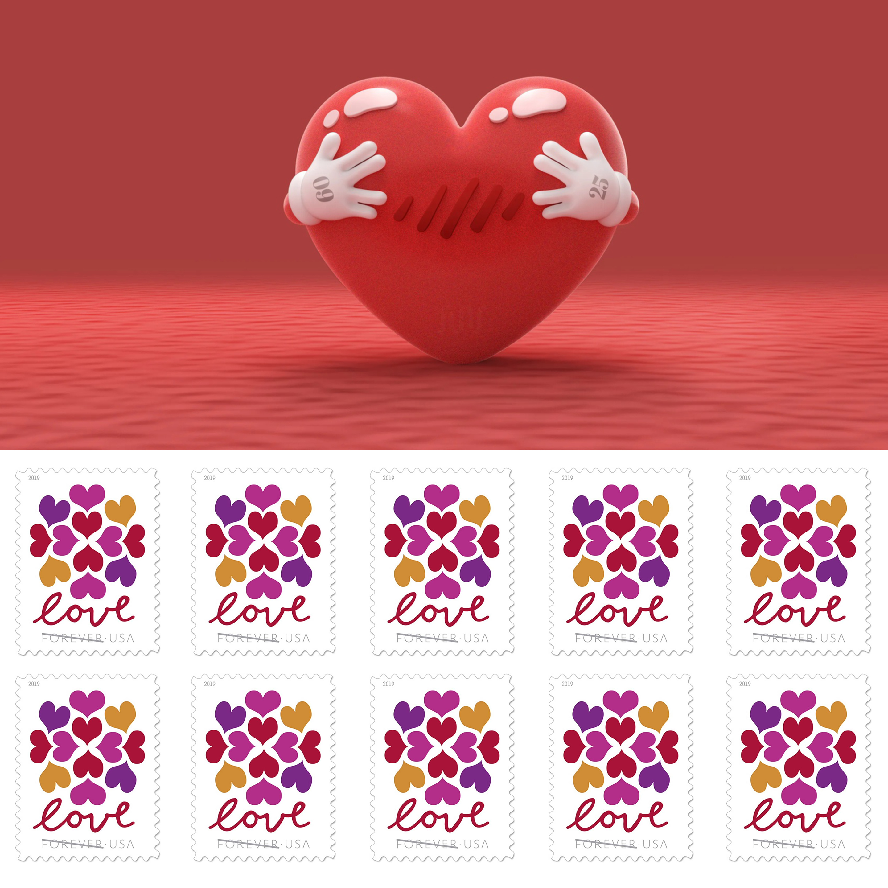 2019 Hearts Blossom Forever Stamps | Forever Stamps US Postage Stamps