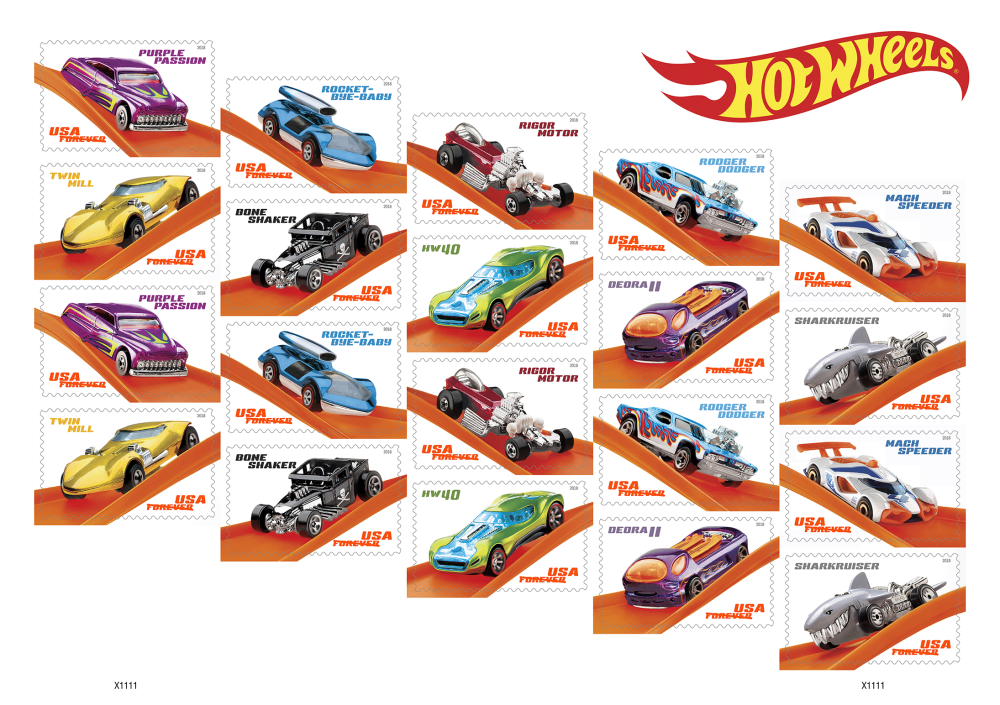 2018 Hot Wheels Stamps - Forever Stamps